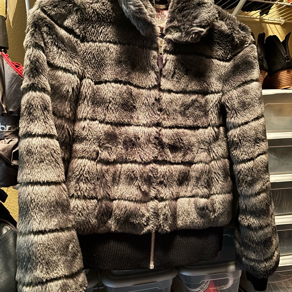 Juicy Couture Plush Grey Teddy Jacket